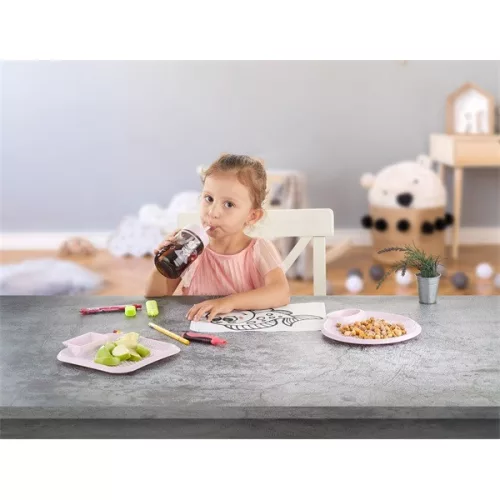 Sticlă de băut IRIS Atlanta cu pai 315ml, roz sau roșu HN-1756