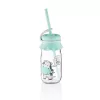 Sticlă de lapte IRIS Milkie Milk cu pai 250ml, culoare roz sau mentă HN-1764