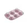 Tavă de copt pentru brioșe din silicon IRIS MIX pentru 6 bucăți, culoare gri, neagră sau roșie SL-3207