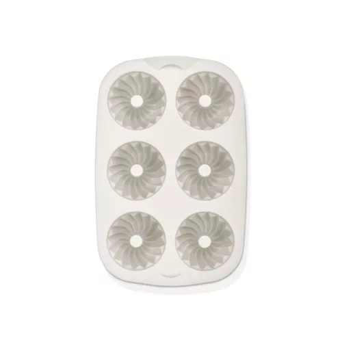 Tavă de copt pentru brioșe din silicon IRIS MIX pentru 6 bucăți, culoare gri, neagră sau roșie SL-3207
