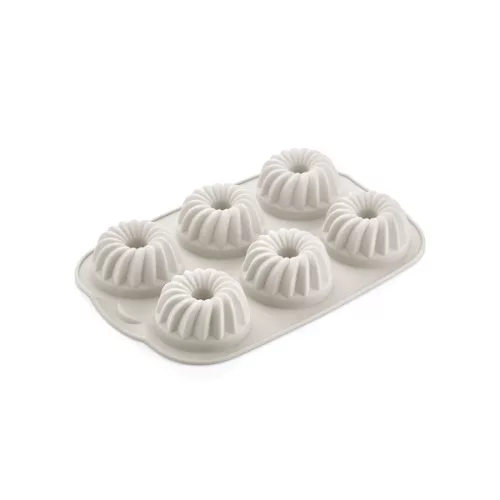 Tavă de copt pentru brioșe din silicon IRIS MIX pentru 6 bucăți, culoare gri, neagră sau roșie SL-3207
