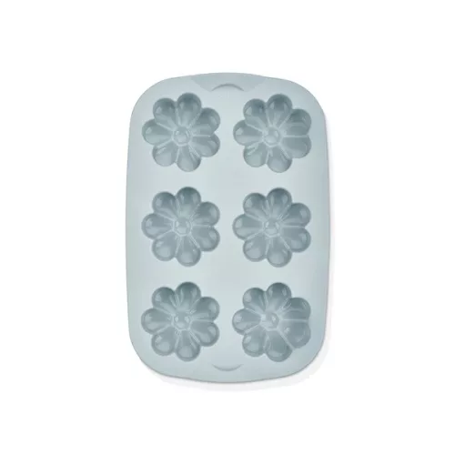 Tavă de copt pentru brioșe din silicon IRIS MIX pentru 6 bucăți, culoare gri, neagră sau roșie SL-3207