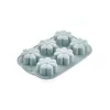 Tavă de copt pentru brioșe din silicon IRIS MIX pentru 6 bucăți, culoare gri, neagră sau roșie SL-3207