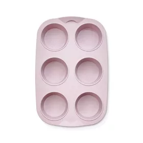   Tavă de copt pentru brioșe din silicon IRIS pentru 6 bucăți, culoare gri, neagră sau roșie SL-3208