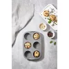 Tavă de copt pentru brioșe din silicon IRIS pentru 6 bucăți, culoare gri, neagră sau roșie SL-3208