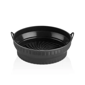   Skladacia okrúhla silikónová forma TOO do fritézy, priemer 21 cm, sivá, čierna alebo červená SL-3252