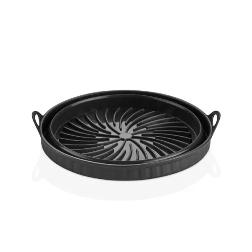 Skladacia okrúhla silikónová forma TOO do fritézy, priemer 21 cm, sivá, čierna alebo červená SL-3252