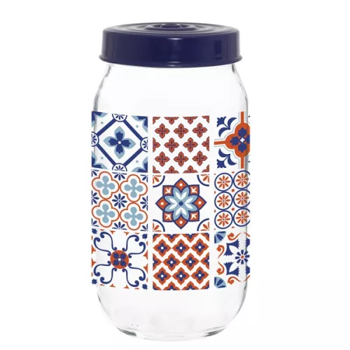 Borcan de condimente din sticlă IRIS Mosaic 1.000ml 171541-063