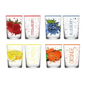   Pahar de sticlă cu model IRIS 520ml, model cu afine, lămâie sau portocale 131701-000