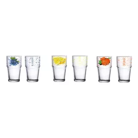   Pahar de sticlă cu model IRIS 350ml, model cu afine, lămâie sau portocală 131605-001