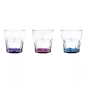   Pahar de sticlă cu fund colorat IRIS 245 ml, violet, roz sau albastru 131607-011
