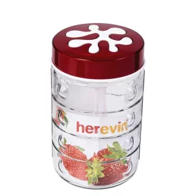   Borcan de condimente din sticlă IRIS cu model pătrat 1,350 ml, roșu, violet sau verde 135902-000