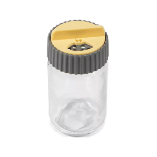 Shaker de condimente din sticlă IRIS cu capac disc 105ml, roz, violet sau portocaliu 121072-580