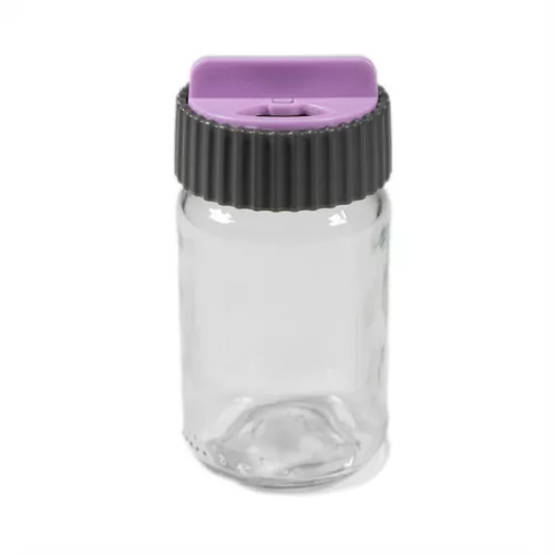 Shaker de condimente din sticlă IRIS cu capac disc 105ml, roz, violet sau portocaliu 121072-580