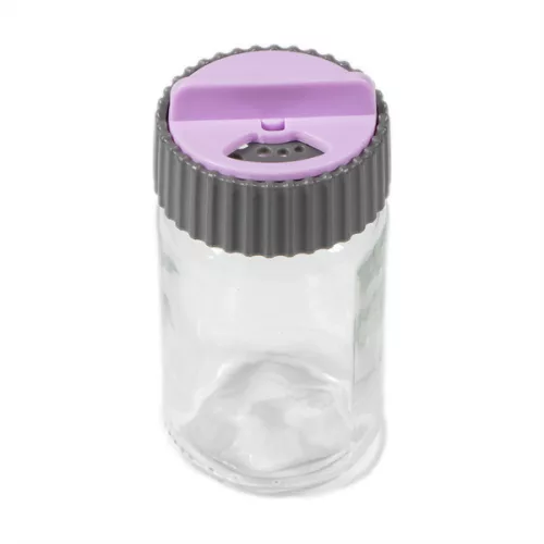 Shaker de condimente din sticlă IRIS cu capac disc 105ml, roz, violet sau portocaliu 121072-580