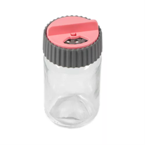 Shaker de condimente din sticlă IRIS cu capac disc 105ml, roz, violet sau portocaliu 121072-580