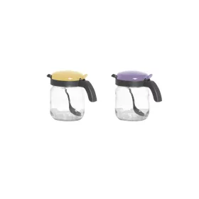   Borcan de condimente din sticlă IRIS cu clește și lingură 425 ml, culoare nisip sau violet 131042-580