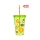 Pahar IRIS portocaliu cu model și pai 660ml 161448-015P