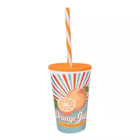   Pahar IRIS cu model pentru suc de portocale și pai 650ml 161948-028