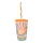 Pahar IRIS cu model pentru suc de portocale și pai 650ml 161948-028