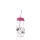 Sticlă IRIS Cow & Milk cu pai 250ml, roz 111722-013P