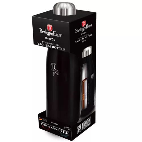 Berlinger Haus BH/8624 0.5L, termos negru mat în formă de sticlă