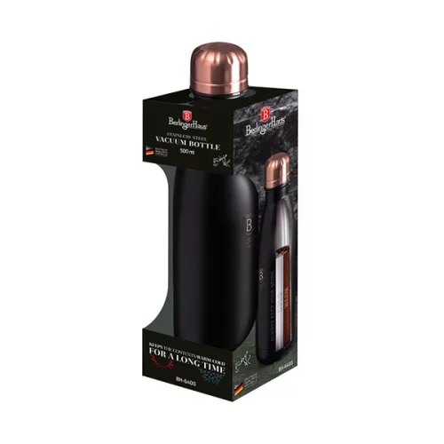 Termos Berlinger Haus BH/6400A 0,5L, negru-auriu roz, în formă de sticlă