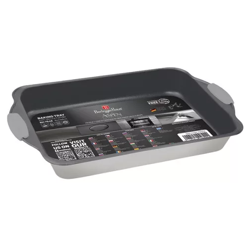 Berlinger Haus BH/7649 gri satinat, tavă de copt dreptunghiulară adâncă, 40 cm, cu mâner din silicon