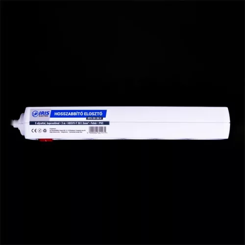 IRIS Electric IEPS-5W-3M-K Predlžovacia lišta s 5 zásuvkami a vypínačom, 3 m biela