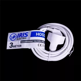   IRIS Electric IEEC-3M-16A/230V Predlžovací kábel 3 metre 16A/230V, IP20, biely