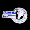 IRIS Electric IEEC-5M-16A/230V Verlängerungskabel, 5 Meter, 16 A/230 V, Schutzart IP20, weiß