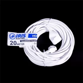   IRIS Electric IEEC-20M-16A/230V Verlängerungskabel, 20 Meter, 16 A/230 V, Schutzart IP20, weiß