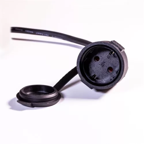 IRIS Electric IEEC-20M-16A/250V Außenverlängerungskabel, 20 Meter, 16 A/250 V, H05RR-F, IP44, schwarz