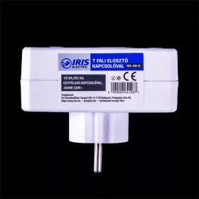   IRIS Electric IEA-3W-K predlžovačka s vypínačom, 3 zásuvky (1 uzemnená + 2 neuzemnené) 1X16A, 2X2,5A