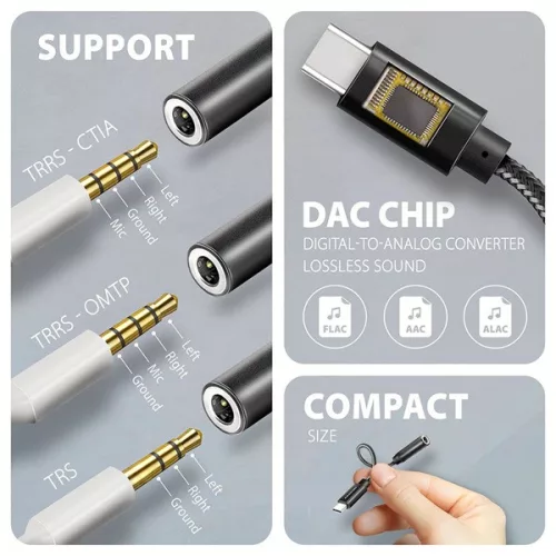 Axagon ADA-HC Mini USB-C audio adaptér s 384 kHz / 32-bitovým DAC prevodníkom