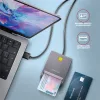Kompaktná stolová čítačka inteligentných/identifikačných kariet Axagon CRE-SM3T s USB-A pripojením