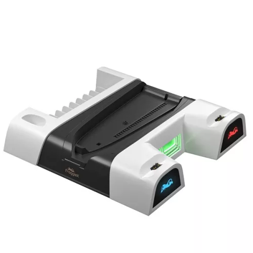 Froggiex FX-P5-C4-W PS5/PS5 Slim/PS5 Pro multifunkciós ventilátoros állvány + headset tartó