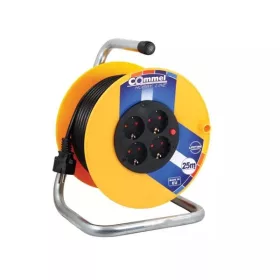   Commel 0955 4 zásuvky 25 m H05VV-F 3G1,5 MM2 žltý káblový bubon