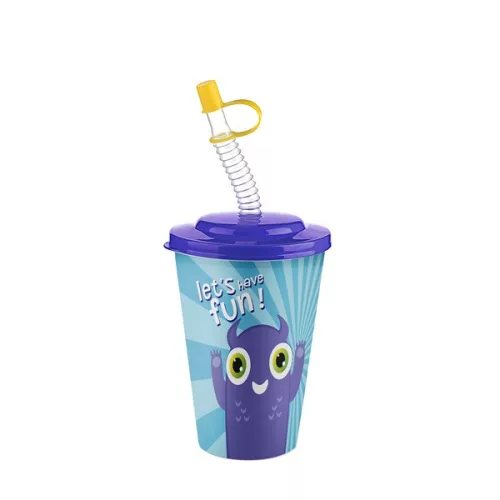 Pahar IRIS CUTE cu pai 400ml AP-9127