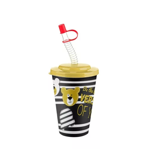 Pahar IRIS CUTE cu pai 400ml AP-9127