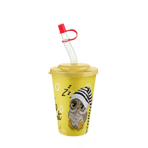 Pahar IRIS CUTE cu pai 400ml AP-9127