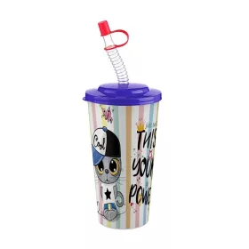 Pahar IRIS CUTE cu pai 650ml AP-9128