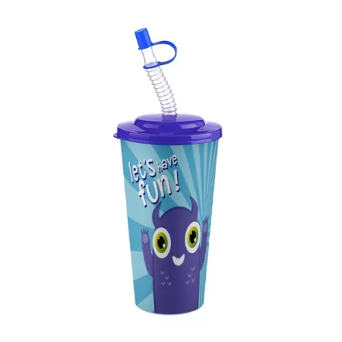 Pahar IRIS CUTE cu pai 650ml AP-9128