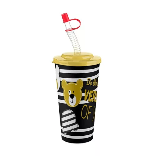 Pahar IRIS CUTE cu pai 650ml AP-9128