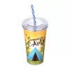 Pahar IRIS LIMESHAKE cu capac, pai 600ml AP-9444