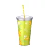 Pahar IRIS LIMESHAKE cu capac, pai 600ml AP-9444