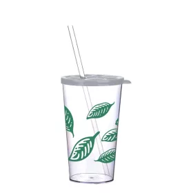 Pahar IRIS LIMESHAKE BUBBLE cu capac, pai 700ml AP-9449