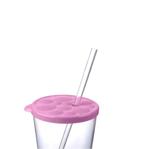 Pahar IRIS LIMESHAKE BUBBLE cu capac, pai 700ml AP-9449
