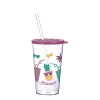 Pahar IRIS LIMESHAKE BUBBLE cu capac, pai 700ml AP-9449