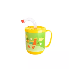 Cană IRIS FUNNY cu capac, pai 350ml AP-9484